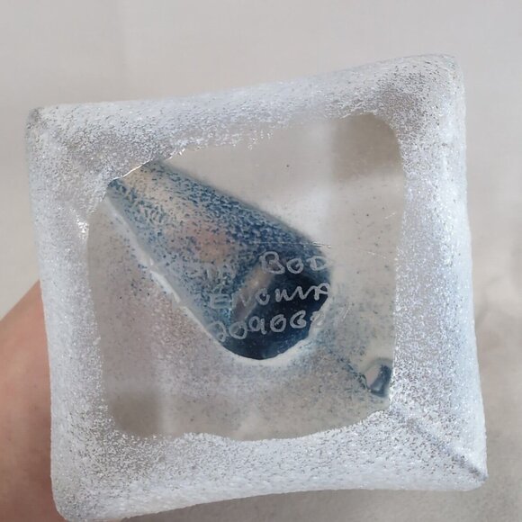 Signed Kosta Boda Blue Catwalk High Heel Shoe Glass Kjell Engman 7090627 Figure - Picture 3 of 10